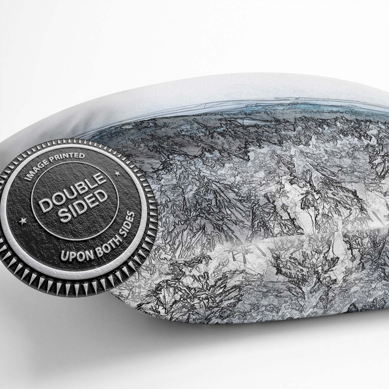 Winter Forest in Romania Cushion with Filling, 55cm H x 55cm W x 20cm D
