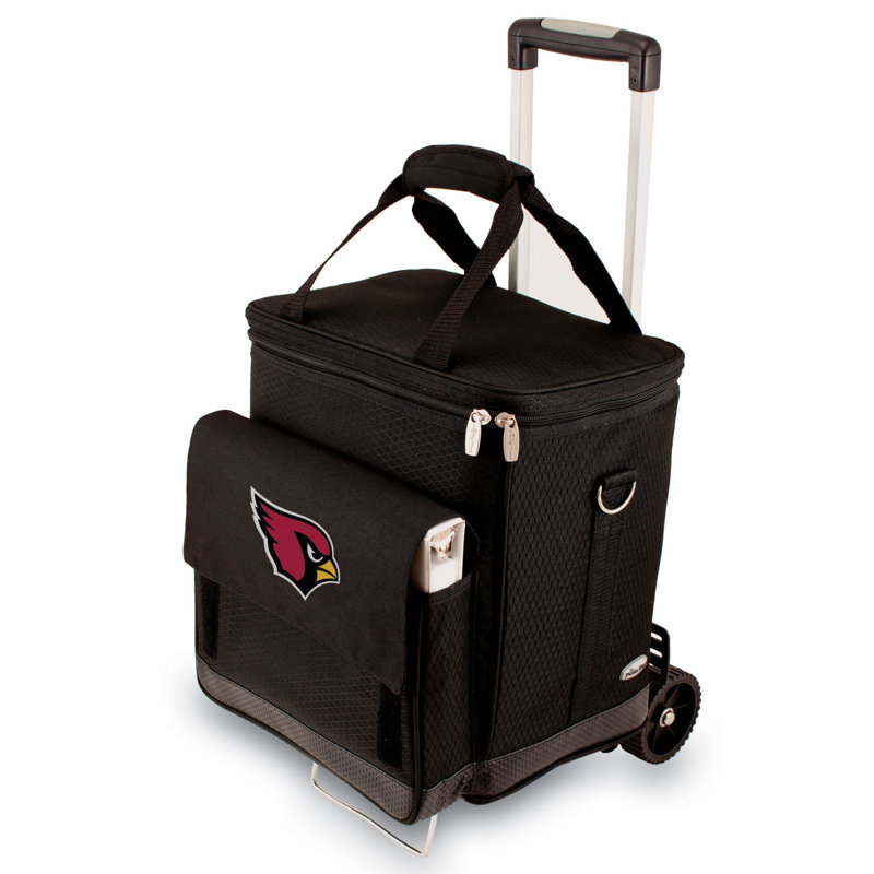 NFL Digital Print Cellar with Trolley in Black Insulated Picnic Tote Bag, Arizona Cardinals