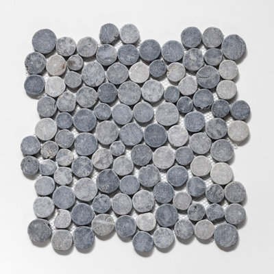 11.5" x 11.5" Random Sized Natural Stone Penny Round Mosaic Wall & Floor Tile