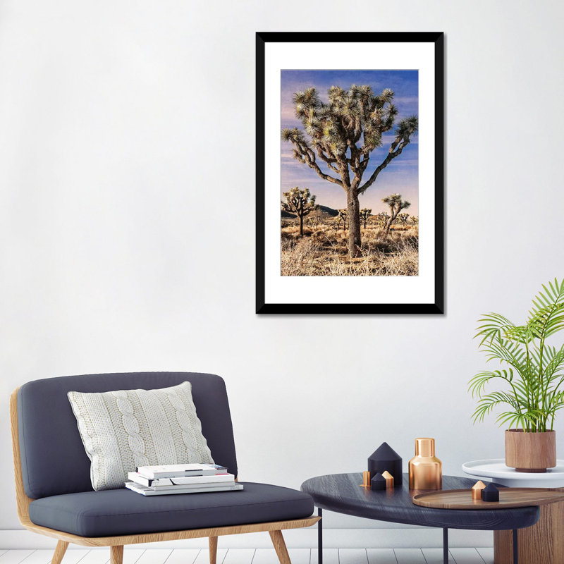«Joshua Tree Views IV», impression sur toile, H 24 po x l 16 po x P 1 po, Papier d'art encadré noir, Blanc