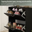 Armoire à chaussures 3 tiroirs pivotants élégants avec poignée en métal-1821031124