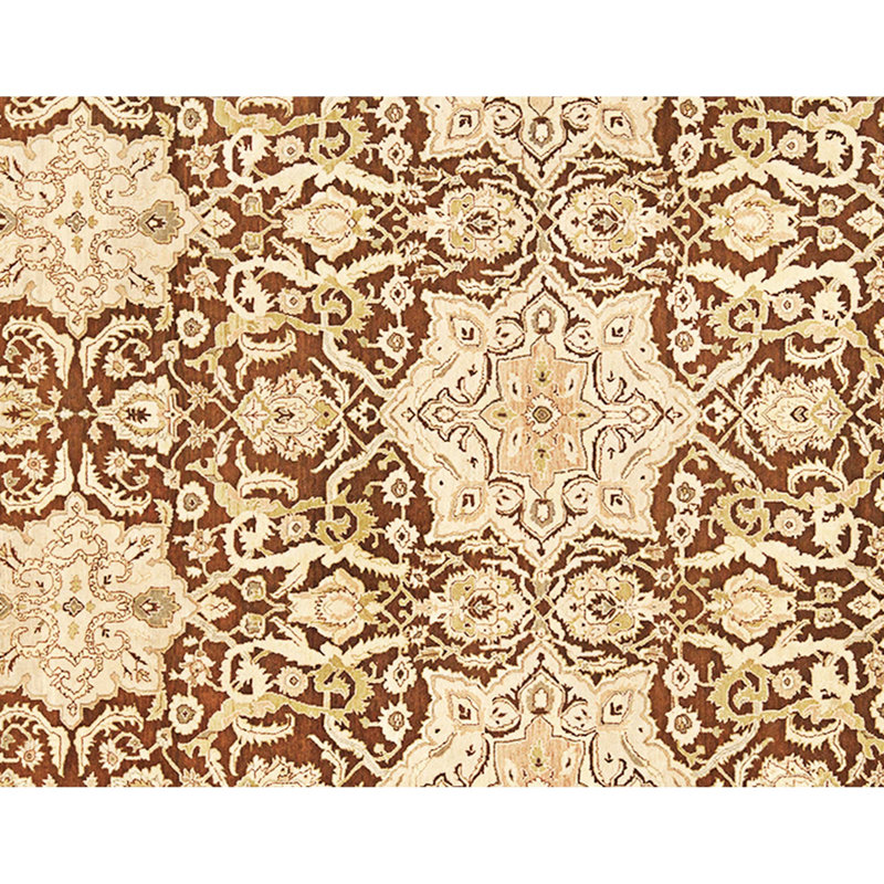 High-Quality Hand-Knotted Red And Gold Area Rug