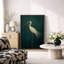 Oiseau aigrette vert rétro, photos de salle de bain rustique moderne, impression sur toile encadrée-115240905-115240910-115240912