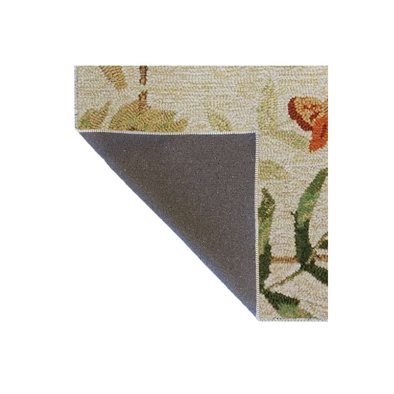 Tapis décoratif lavable à la machine Leaf and Butterfly, Rectangle 3 pi 3 po x 4 pi 11 po