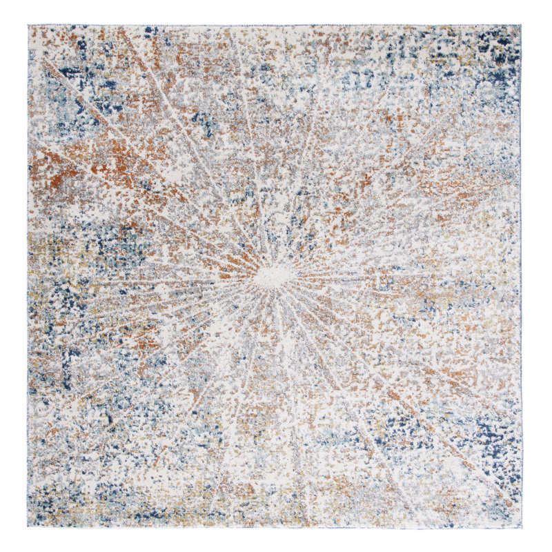 Aston Performance Abstract Rug, Square 6'7"