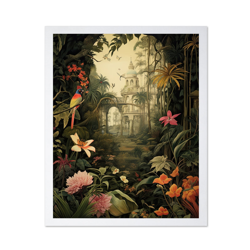 Jungle tropicale, Poster, White Framed, 08"H x 10"W