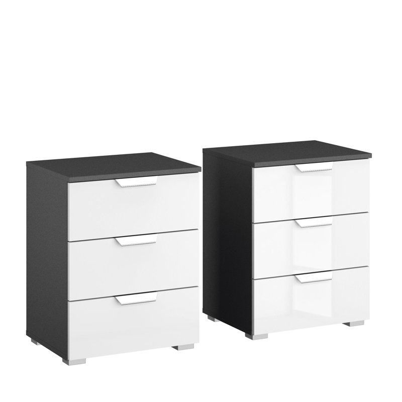 Aditio 1 Drawer Bedside Table, High gloss white