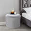 Rich 40cm Wide Velvet Round Abstract Pouffe Ottoman-542561083