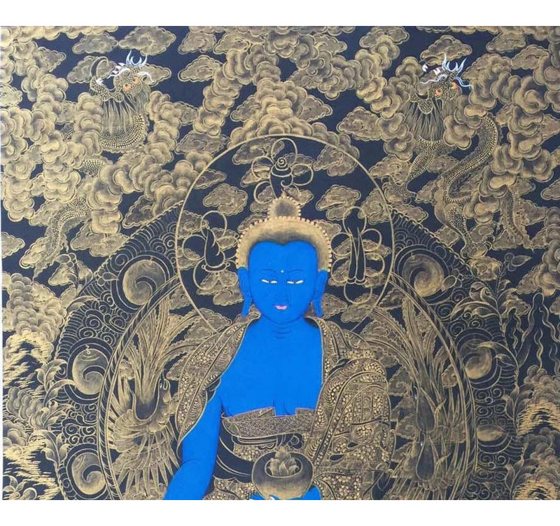 Bouddha méditatif Thangka (Thangka sans brocart)