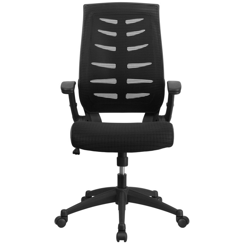 ErgoFlex High Back Black Mesh Executive Swivel Chair with Adjustable Arms