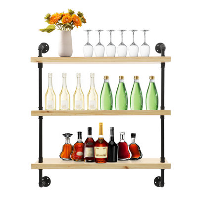 3-Tier Wine Rack, Wall-Mounted Wine Bottle Rack by Williston Forge