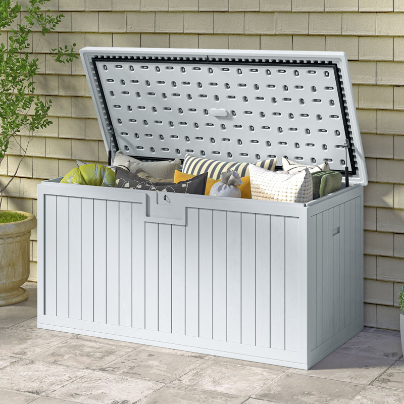 Boîte de rangement verrouillable 230 gallons avec séparateur, Blanc