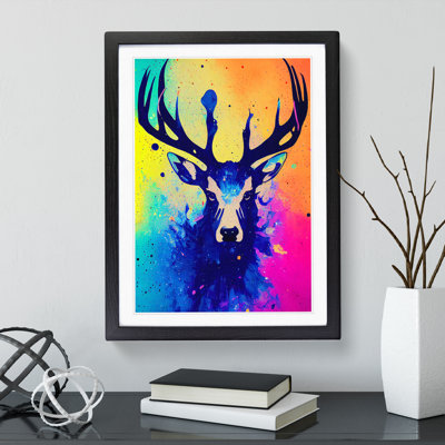 Colourful Stag No.1 - Single Picture Frame Print