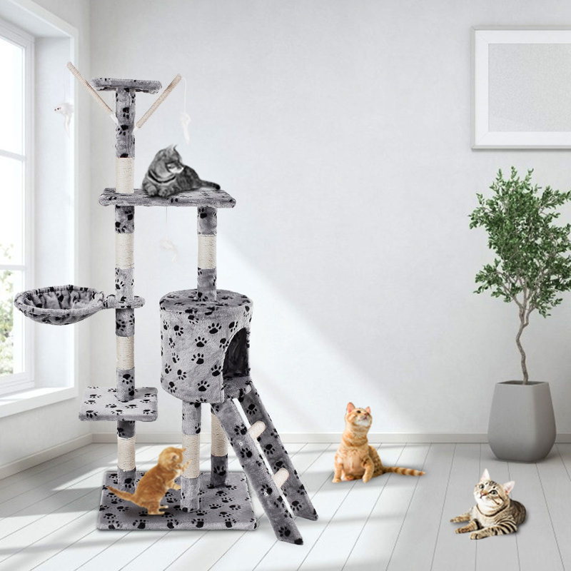 Keagan 138cm H Cat Tree, Grey Paw
