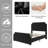 Platform Bed Frame with 50.2" Headboard, Velvet Upholstered Bed Frame with Vertical Channel Tufted Headboard & Footboard, Nailhead Trim, No Box Spring Needed-806232835-806232840