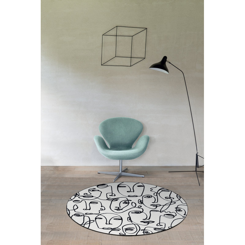 Tiago Abstract Area Rug, Round 160cm