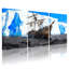 «Nautical Ship Wrecked Iceberg Ocean Scene», ensemble de 3 reproductions d'art sur toile-1832114710