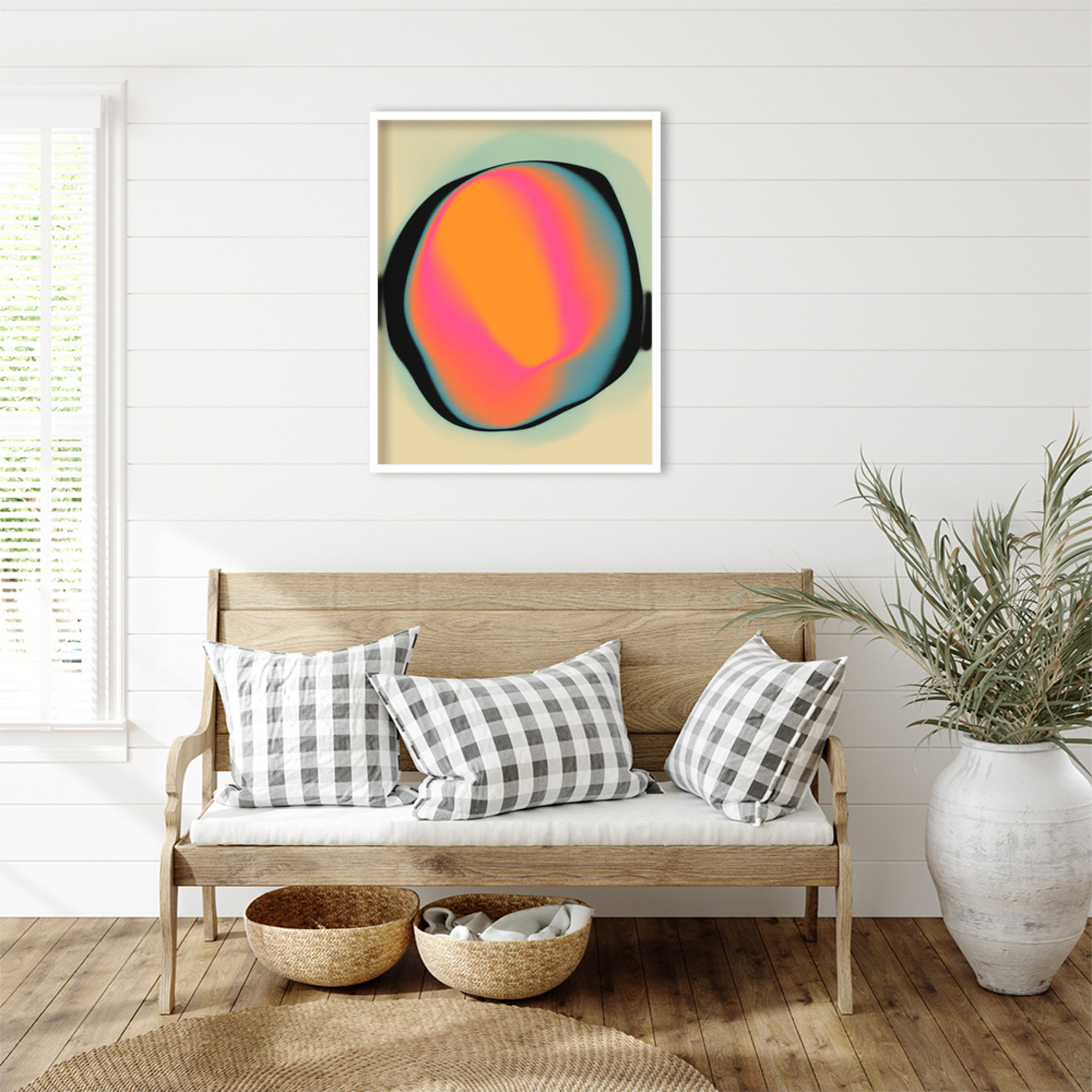 Ghost 2 by Jazzberry Blue, White, 33" H x 27" W x 1" D