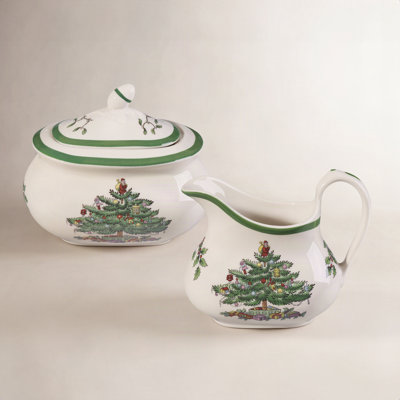 Christmas Tree 3-Piece Sugar and Creamer Set