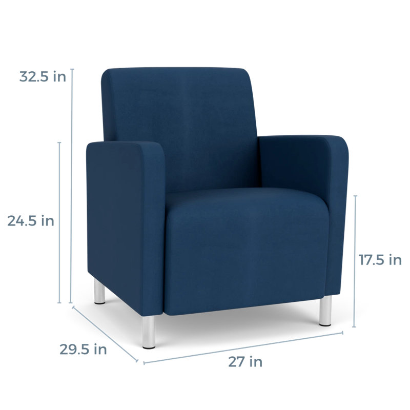 Fauteuil d'invité de réception Ravenna, Non inclus, Acier brossé, Patriot Plus Blue Ridge