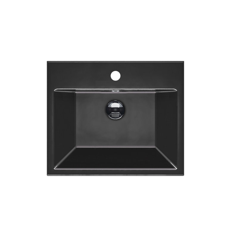 Zero 60 23.62'' L Bathroom Sink, Black, Single