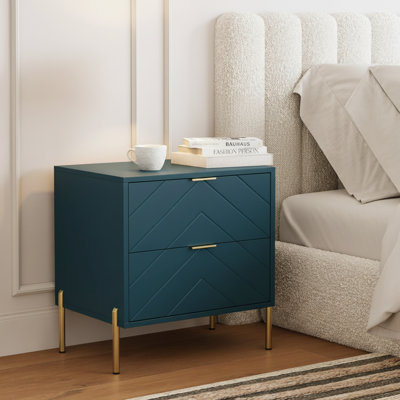 Ruthi Modern Manufactured Wood Nightstand with 2-Drawer