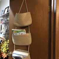 Clemens Overdoor Hanging Basket Organizer Bay Isle Home Color: Beige & White