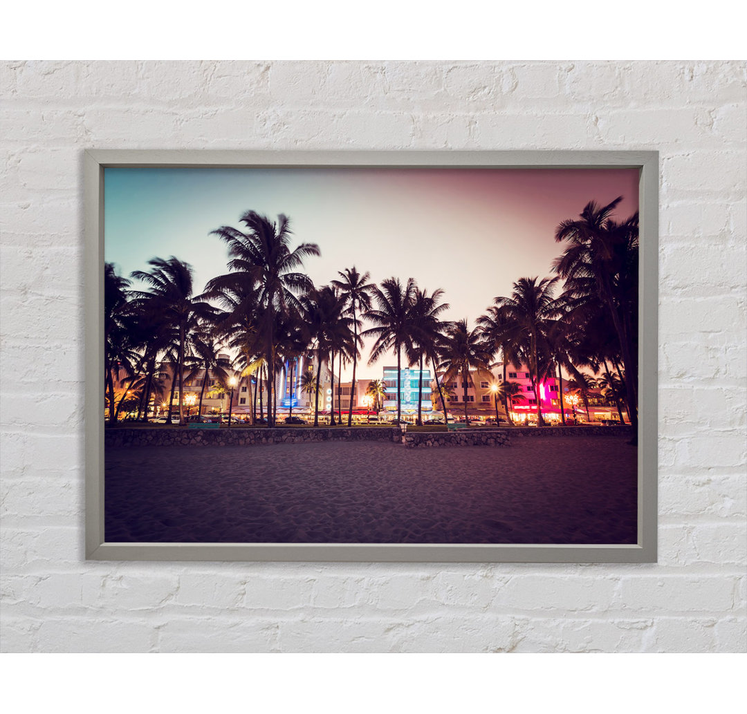 Miami Dusk - Einzelner Bilderrahmen Kunstdrucke auf Leinwand