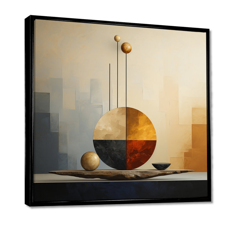 Décoration murale Zen Zen, H 16 po x l 16 po, Toile noire avec cadre flottant