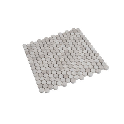 12.3" x 11.3" Wood Penny Round Mosaic Wall & Floor Tile