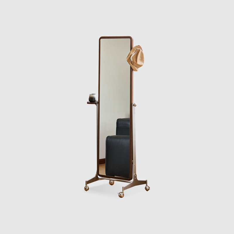 Rectangle Solid Wood+Stainless Steel Full Length Mirrors