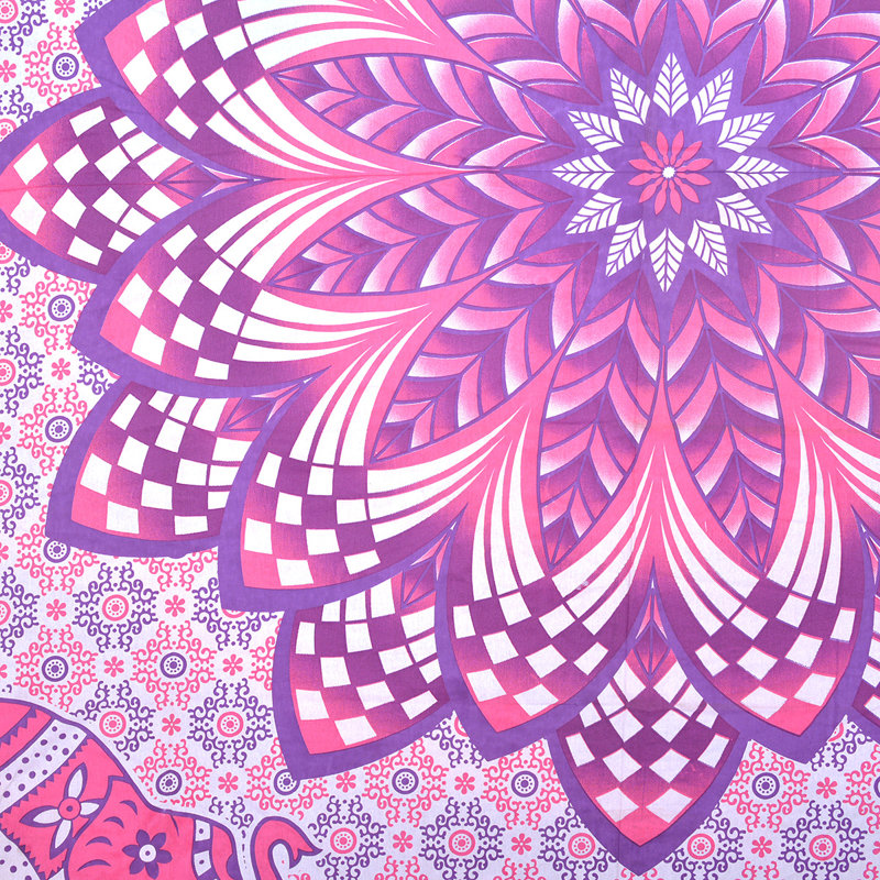 Tapisserie indienne en coton, Rose