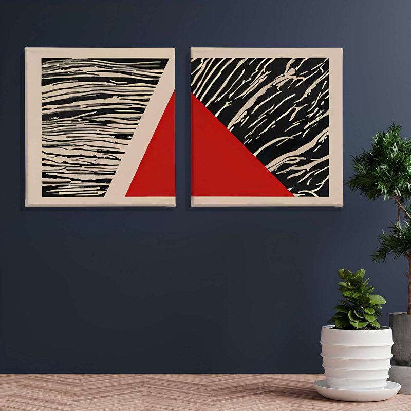 Stylish Decorative Canvas Paintings (2 Pieces), 12 x 12 Inches | 100% Canvas with 100% Wooden Frame | Perfect for Living Room, Bedroom, or Office Decor, Adds Elegance and Modern Touch to Any Space