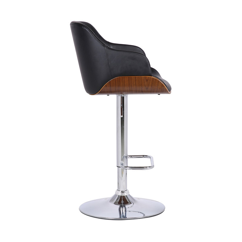 Tabouret pivotant à hauteur réglable, Noir / chrome