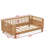 Wood Platform Bed with Rails-111912650-111912648