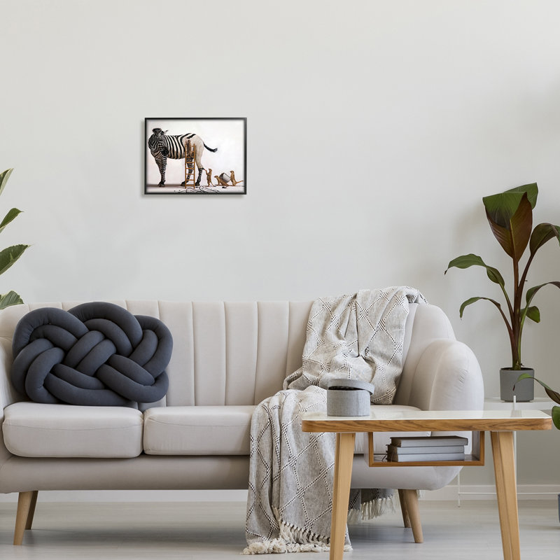 Peinture suricate encadrée sur bois par Lucia Heffernan, Giclée encadrée noir minuit, H 11 po x l 14 po