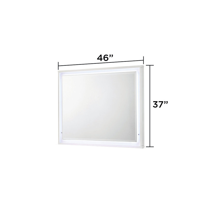 Manhattan Mirror – Lacquer Frame With Integrated LED Lighting For A Sleek, Modern Look (INCLUDES MIRROR ONLY)