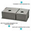 Évier de cuisine double à double cuve - Évier de cuisine en acier inoxydable 33 po x 20 po à tablier frontal encastrable à double cuve de calibre 16 avec deux cuves profondes de 9 po