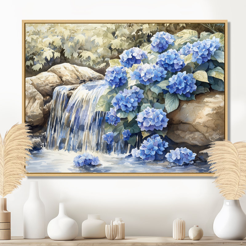 Inanna - Floral Wall Art, H 24 po x l 32 po, Floater Framed, Brun
