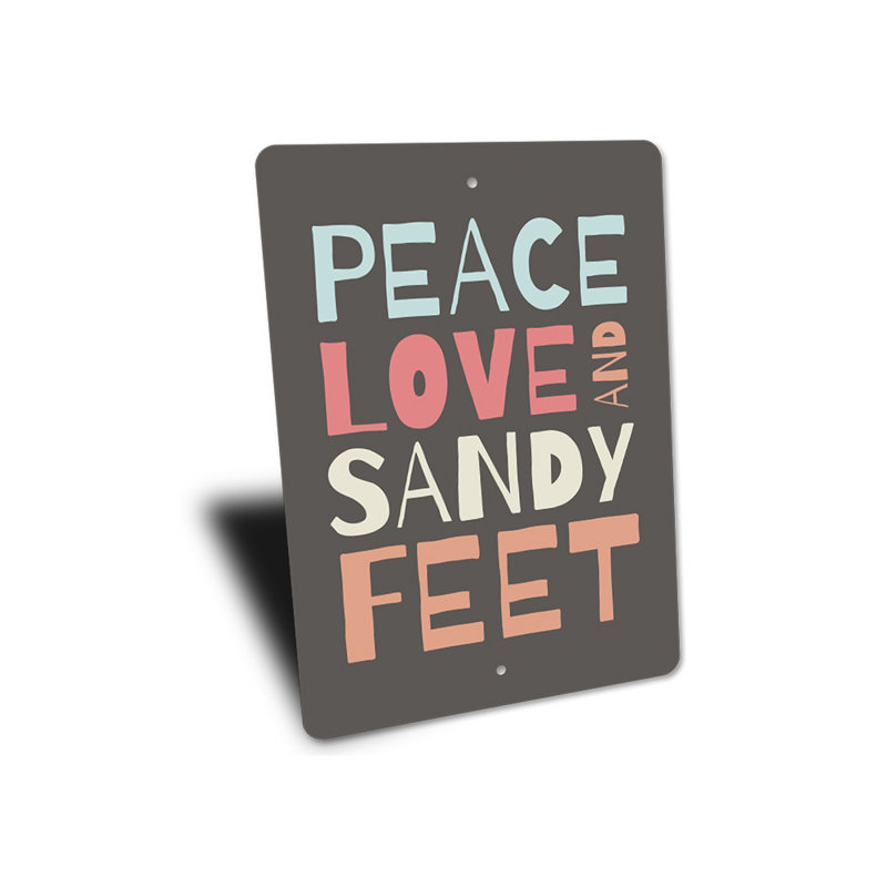 Plaque en aluminium Sandy Feet, H 18 po x l 12 po x P 0,06 po