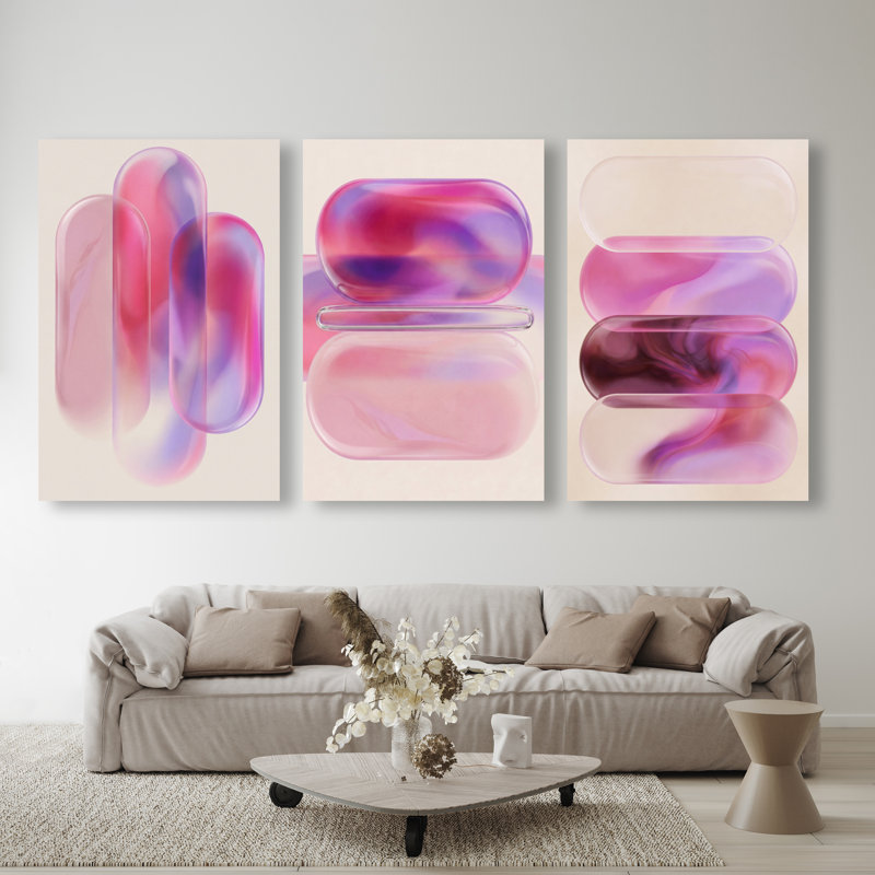 Rose Topaz Set Set by Oliver Gal, 45"H x 30"W, Gallery Wrapped