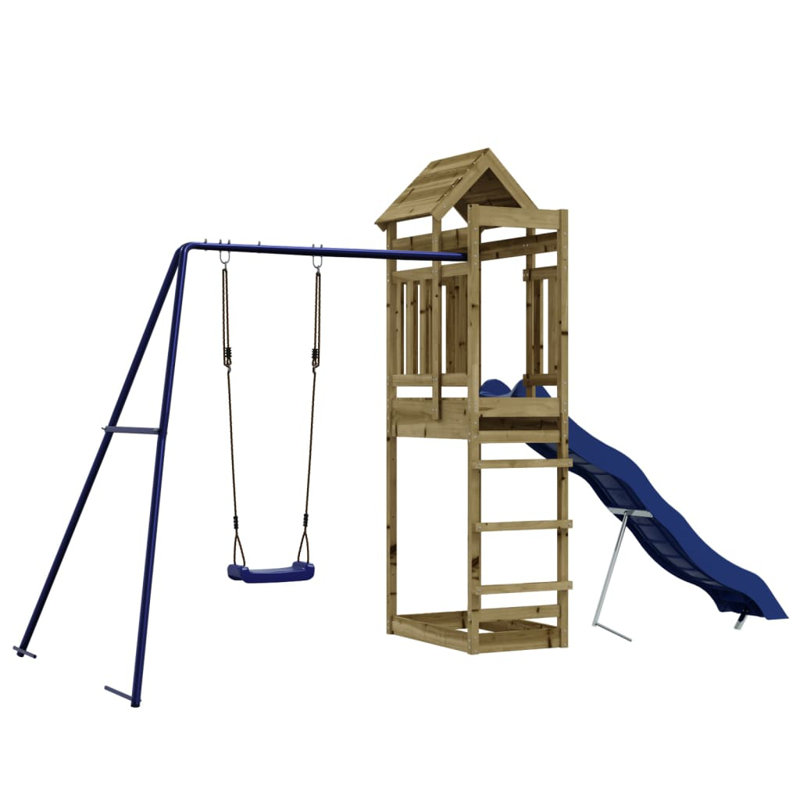 Fregoso Freeport Park Swing Set with, Dark Green/Blue