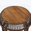 Table d'appoint ronde en bois d'acacia avec structure en corde tissée grise, plateau en teck, capacité de 150 lb, aucun assemblage requis, table d'appoint résistante aux intempéries pour le salon de patio