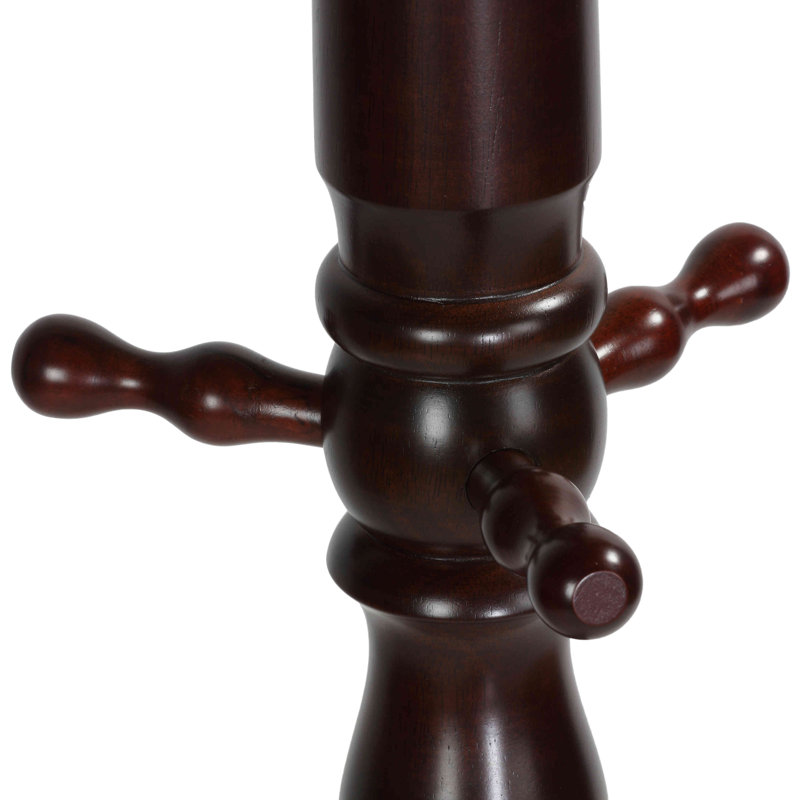 Shippee Solid Wood Freestanding 10 - Hook Coat Rack, Mahogany