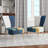 Upholstered Floral Side Chair - Modern floral Accent Chair-90396872