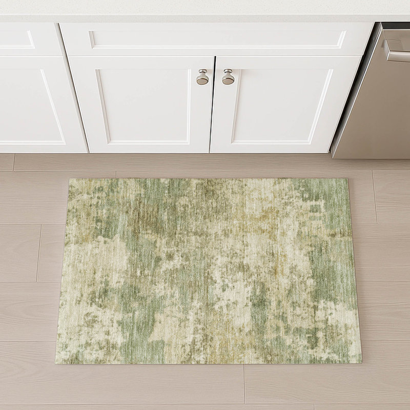 Machine Washable Indoor/Outdoor Earleville ACN2366 Abstract Rug, Rectangle 1'8" x 2'6"