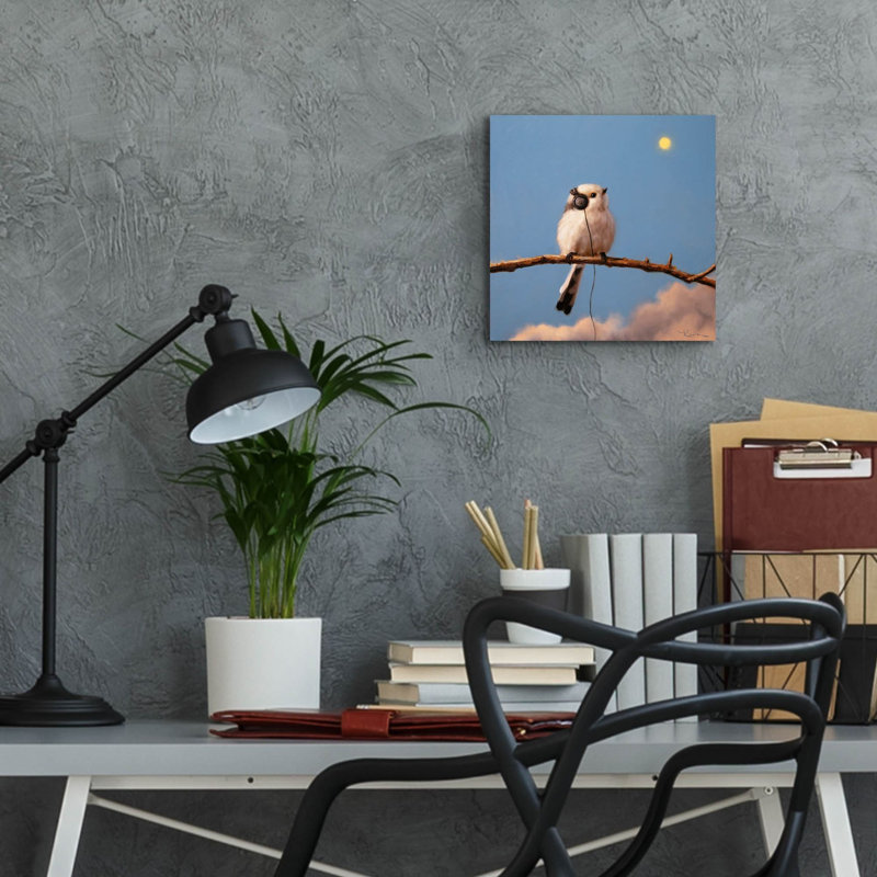  «Song Bird No. 8» par Lucia Heffernan, art mural en verre acrylique, 12 po x 12 po