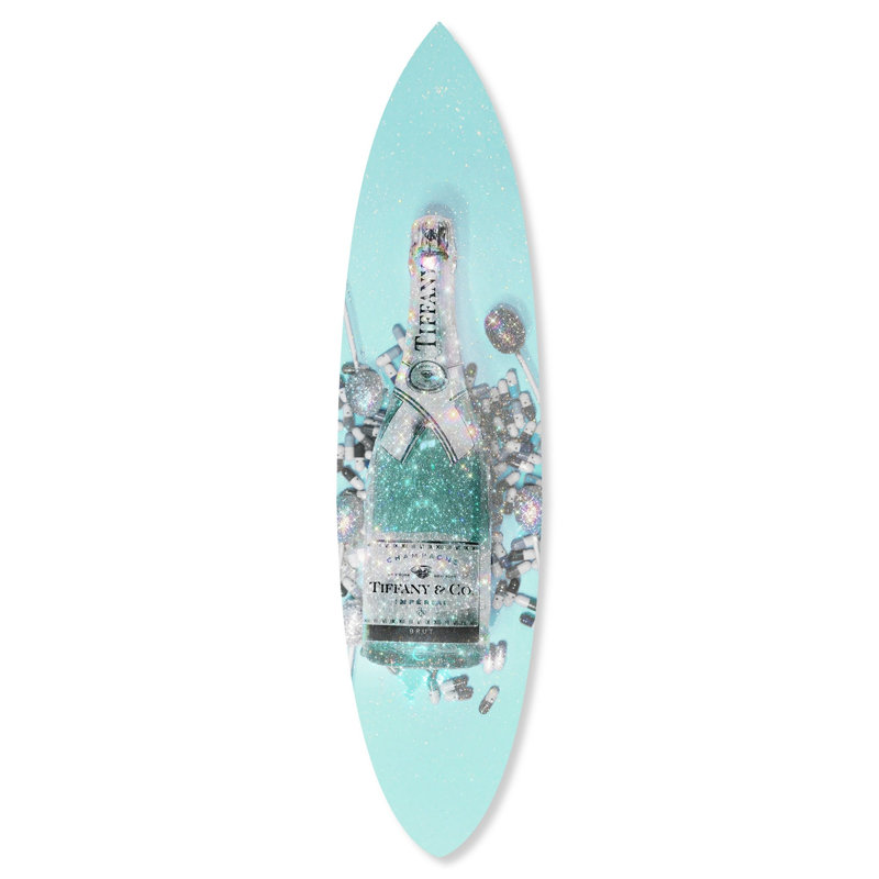 Oliver Gal Diamond Drinks and Candy Surfboard Fashion - Die-Cut Acrylic Glass Wall Art Sculpture
