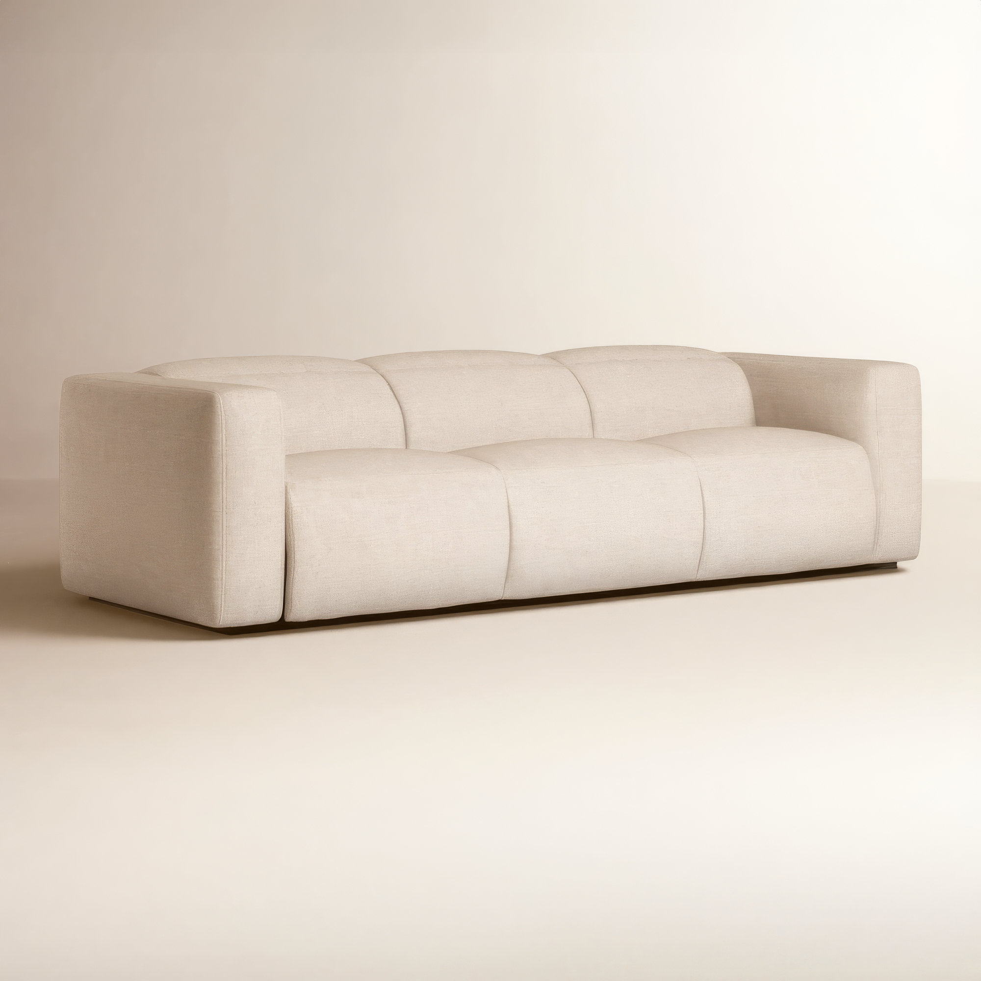 Amed 124" Genuine Leather Power Reclining Sofa, Antigo Natural Polyester Blend