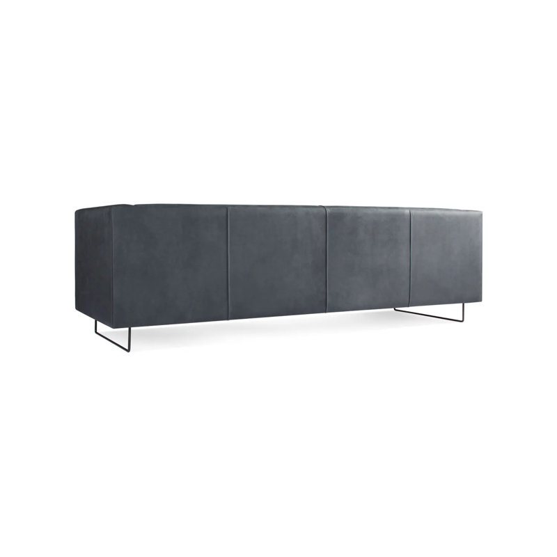 Bonnie Upholstered Sofa, Ink Genuine Leather, 29" H x 96" W x 33" D